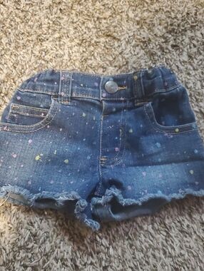 Garanimals Dark Blue Denim Shorts with Multicolor Heart Dots